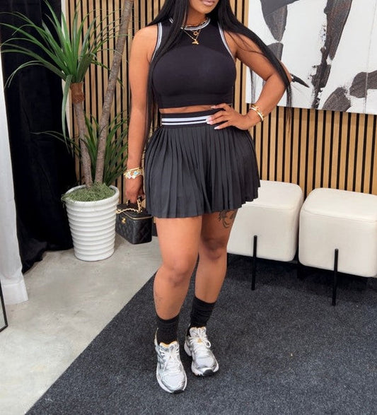 TANK CROP TOP & TENNIS SKORT SET (2PC)